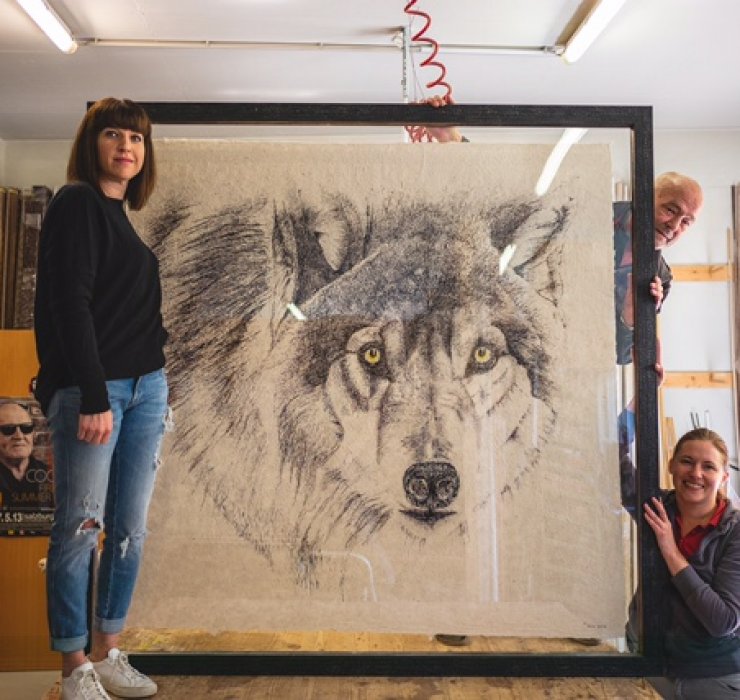 Rahmung eines Originals Größe 160 x 160 cm 